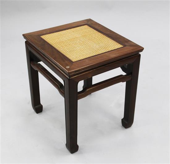 A Chinese rosewood low table or urn stand, W.1ft 7in.